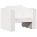 Garden Sofa White 79x60x62 cm Solid Wood Pine - Front View
