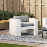 Garden Sofa White 79x60x62 cm Solid Wood Pine - Side View