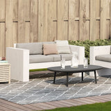 Garden Sofa 2-Seater White 134x60x62 cm Solid Wood Pine - Side View