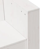 Garden Sofa 2-Seater White 134x60x62 cm Solid Wood Pine - Close-Up Angle