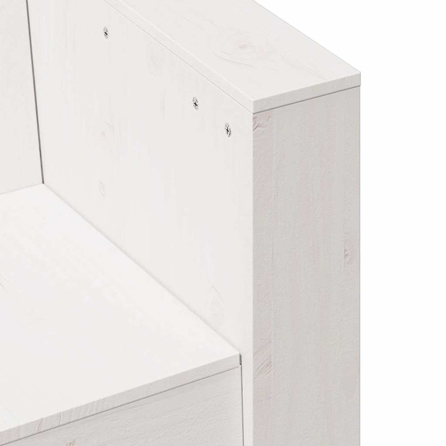 Garden Sofa 2-Seater White 134x60x62 cm Solid Wood Pine