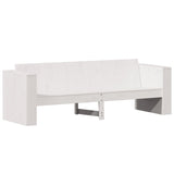Garden Sofa 3-Seater White 189x60x62 cm Solid Wood Pine - Front View