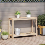 Potting Table with Shelf 108x35x75 cm Solid Wood Pine - Side View