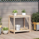 Potting Table with Shelf 82.5x50x75 cm Solid Wood Pine - Side View