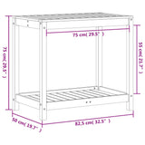 Potting Table with Shelf 82.5x50x75 cm Solid Wood Douglas