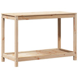 Potting Table with Shelf 108x50x75 cm Solid Wood Pine - Close-Up Angle