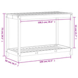Potting Table with Shelf 108x50x75 cm Solid Wood Pine - Extra Image