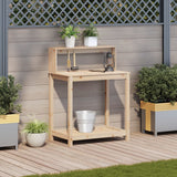 Potting Table with Shelves 82.5x50x109.5 cm Solid Wood Pine - Side View