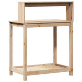 Potting Table with Shelves 82.5x50x109.5 cm Solid Wood Pine - Close-Up Angle