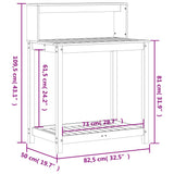 Potting Table with Shelves 82.5x50x109.5 cm Solid Wood Pine - Extra Image