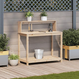 Potting Table with Shelves 108x50x109.5 cm Solid Wood Pine - Side View