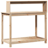 Potting Table with Shelves 108x50x109.5 cm Solid Wood Pine - Close-Up Angle