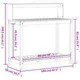 Potting Table with Shelves 108x50x109.5 cm Solid Wood Pine - Extra Image