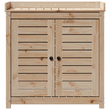 Potting Table with Shelves 82.5x50x86.5 cm Solid Wood Pine - 45-Degree Angle
