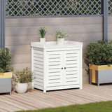 Potting Table with Shelves White 82.5x50x86.5 cm Solid Wood Pine - Side View