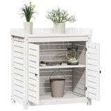 Potting Table with Shelves White 82.5x50x86.5 cm Solid Wood Pine - Top-Down View