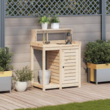 Potting Table with Shelves 82.5x50x109.5 cm Solid Wood Pine - Side View