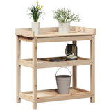 Potting Table with Shelves 82.5x45x86.5 cm Solid Wood Pine - Top-Down View