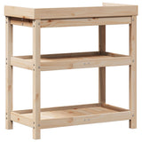 Potting Table with Shelves 82.5x45x86.5 cm Solid Wood Pine - Close-Up Angle