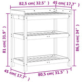 Potting Table with Shelves 82.5x45x86.5 cm Solid Wood Pine