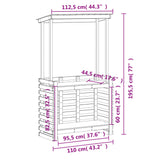 Outdoor Bar Table with Roof 112.5x57x195.5 cm Solid Wood
