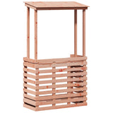 Outdoor Bar Table with Roof 112.5x57x195.5 cm Solid Wood - Front View
