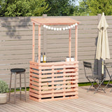Outdoor Bar Table with Roof 112.5x57x195.5 cm Solid Wood - Side View