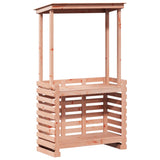 Outdoor Bar Table with Roof 112.5x57x195.5 cm Solid Wood - Rear View