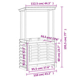 Outdoor Bar Table with Roof 112.5x57x195.5 cm Solid Wood - Extra Image