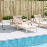 Sun Lounger 199.5x62x55 cm Solid Wood Pine - Side View