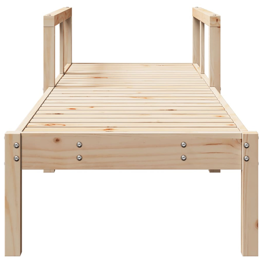 Sun Lounger 199.5x62x55 cm Solid Wood Pine