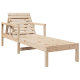 Sun Lounger 199.5x62x55 cm Solid Wood Pine - Close-Up Angle