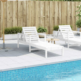 Sun Lounger White 199.5x62x55 cm Solid Wood Pine - Side View