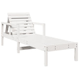 Sun Lounger White 199.5x62x55 cm Solid Wood Pine - Close-Up Angle