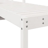 Sun Lounger White 199.5x62x55 cm Solid Wood Pine - Low Angle