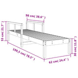 Sun Lounger 199.5x62x55 cm Solid Wood Douglas - Extra Image