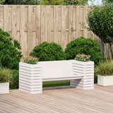 Planter Bench White 167.5x60x65 cm Solid Wood Pine - Side View