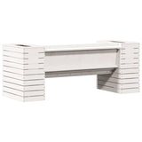 Planter Bench White 167.5x60x65 cm Solid Wood Pine - Close-Up Angle