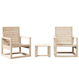 3 Piece Garden Lounge Set Solid Wood Pine - Front View