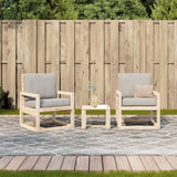 3 Piece Garden Lounge Set Solid Wood Pine - Side View