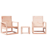 3 Piece Garden Lounge Set Solid Wood Douglas - Front View