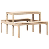 Picnic Table 110x134x75 cm Solid Wood Pine - Front View