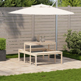 Picnic Table 110x134x75 cm Solid Wood Pine - Side View