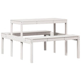 Picnic Table White 110x134x75 cm Solid Wood Pine