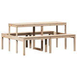 Picnic Table 160x134x75 cm Solid Wood Pine - Rear View