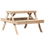 Picnic Table 105x134x75 cm Solid Wood Pine - Front View
