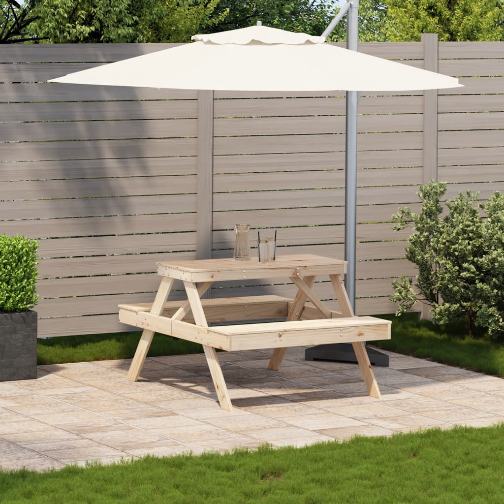 Picnic Table 105x134x75 cm Solid Wood Pine