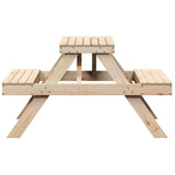 Picnic Table 105x134x75 cm Solid Wood Pine - 45-Degree Angle