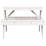 Picnic Table White 105x134x75 cm Solid Wood Pine - Top-Down View