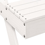 Picnic Table White 105x134x75 cm Solid Wood Pine - Close-Up Angle